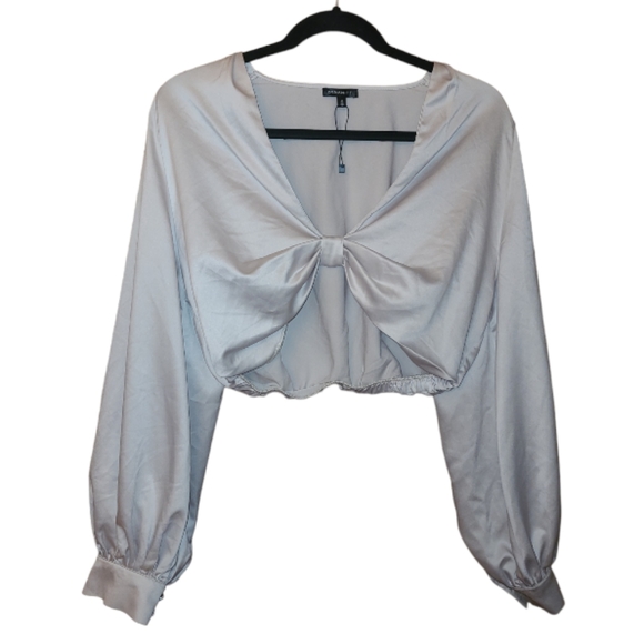 2/$45! Dynamite Cropped Longsleeve Blouse - Picture 1 of 10